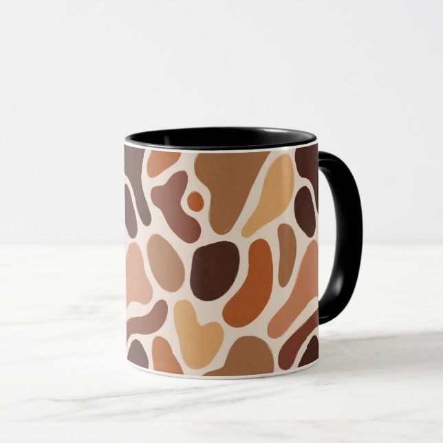 Soft Organic Art Mug – Beige & Brown Palette Mugg (Framsida höger)