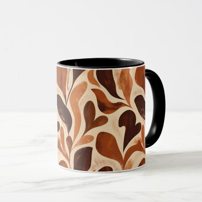 Soft Organic Art Mug – Beige & Brown Palette Mugg (Framsida höger)