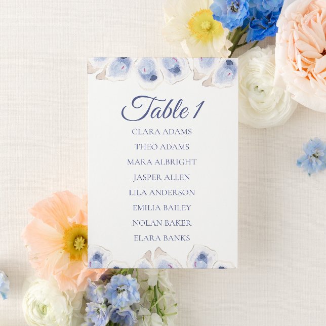 Soft Oyster Minimalist Wedding Seating Chart Card Bordsnummer (Skapare uppladdad)