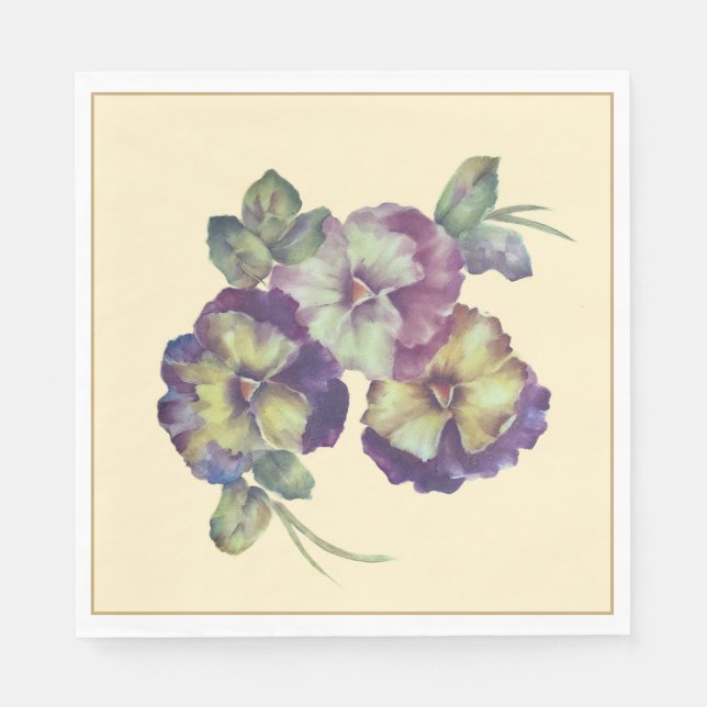 Soft Pansy Floral Napkins | Everyday & Special Occ Pappersservett (Framsidan)