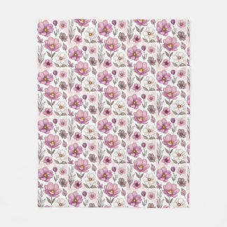 Soft Pastel Anemone Floral Collection Fleecefilt