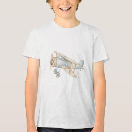 Soft Pastel Biplane Illustration T Shirt