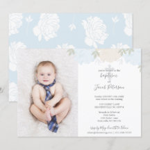 Soft Pastel Blue Peonies Kor Boy Baptism