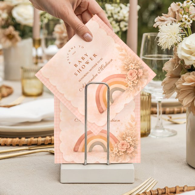 Soft Pastel Boho Rainbow Baby Shower Pappersservett (Skapare uppladdad)