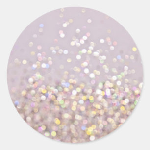 Soft Pastel Bokeh Sparkles Runt Klistermärke