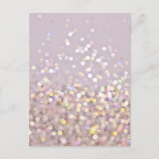 Soft Pastel Bokeh Sparkles Vykort (Framsida)
