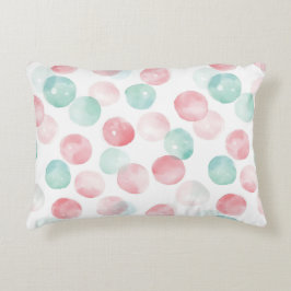 Soft Pastel Charm in Pink, Green & Blue Prydnadskudde
