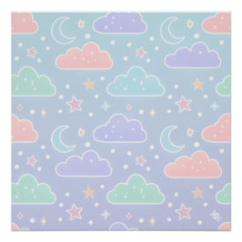 Soft Pastel Cloud Wall Art Poster Perfect Poster