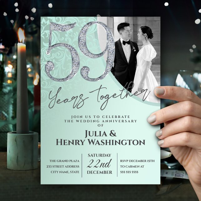 Soft Pastel Color 59th Wedding Anniversary  Inbjudningar (Skapare uppladdad)