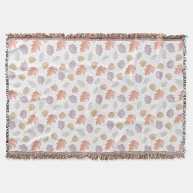 Soft Pastel Fall Löv Mönster | Minimalistisk höst Filt (Framsidan)