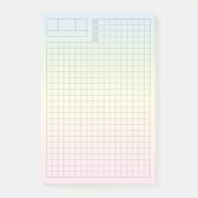 Soft Pastel Fauxbonichi Daily Planner GRID Post-it Block (Framsida)