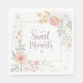Soft Pastel Floral “Sweet Moments” Spring Design Pappersservett