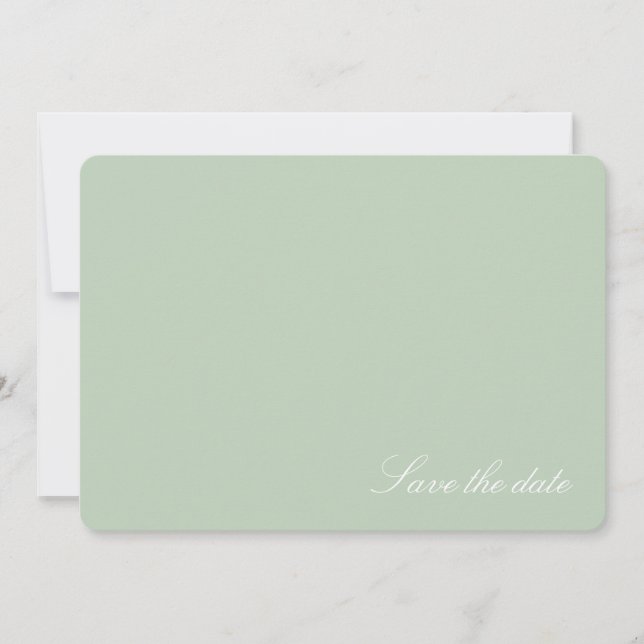 Soft Pastel Green Modern Save the date Spara Datumet (Framsida)
