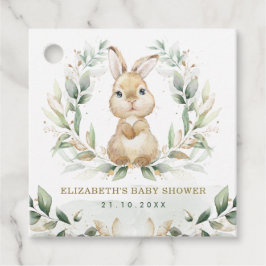 Soft Pastel Greenery Bunny Rabbit Baby Shower Gåvor Etiketter