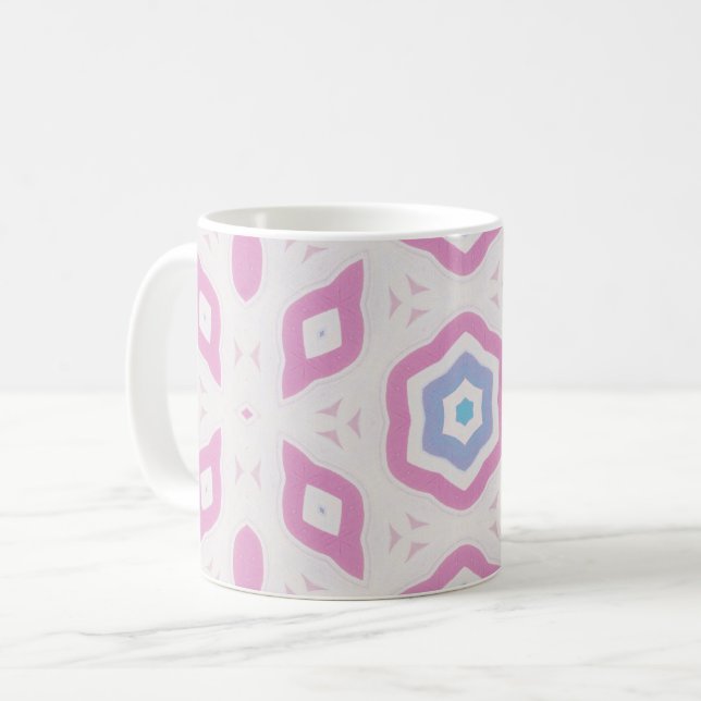 Soft Pastel Kaleidoscope Ceramic Mugg (Framsida vänster)