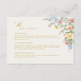 Soft Pastel Ornate Spring Gold Wedding Details Tilläggskort