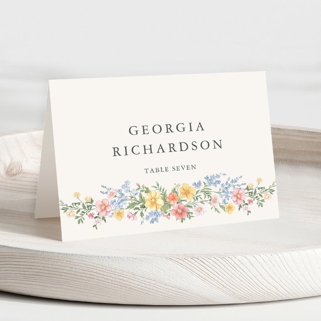 Soft Pastel Ornate Spring Guest Name Place Card Bordsnummer (Soft Pastel Ornate Spring Guest Name Place Card)