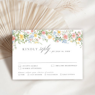 Soft Pastel Ornate Vår Garden Blommigt Bröllop OSA Kort