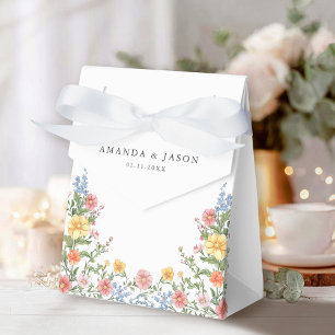 Soft Pastel Ornate Vår Garden Blommigt Bröllop Presentaskar