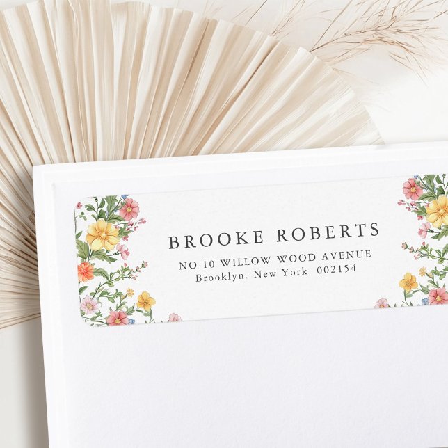 Soft Pastel Ornate Vår Garden Blommigt Bröllop Returadress Etikett (Soft Pastel Ornate Spring Garden Floral Wedding return address envelope Label)