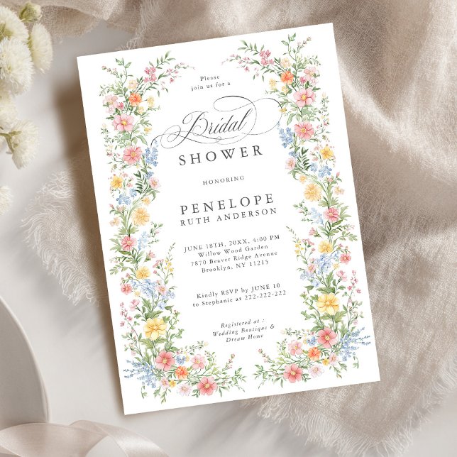 Soft Pastel Ornate Vår Garden Möhippa Inbjudningar (Soft Pastel Ornate Spring Garden Bridal Shower Invitation)