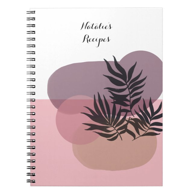 Soft Pastel Pink Abstract Tropical Notebook Anteckningsbok (Framsidan)