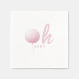 Soft Pastel Pink Balloon Baby Girl Shower Party Pappersservett