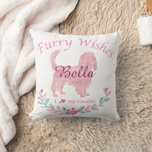 Soft Pastel Pink Cavalier | Personalized Christmas Kudde (Filt)