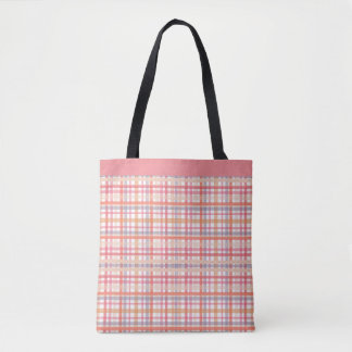 Soft Pastel Plaid - Pink, Peach, Purple & Orange Tygkasse