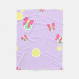 soft pastel polka dots and bows fleecefilt
