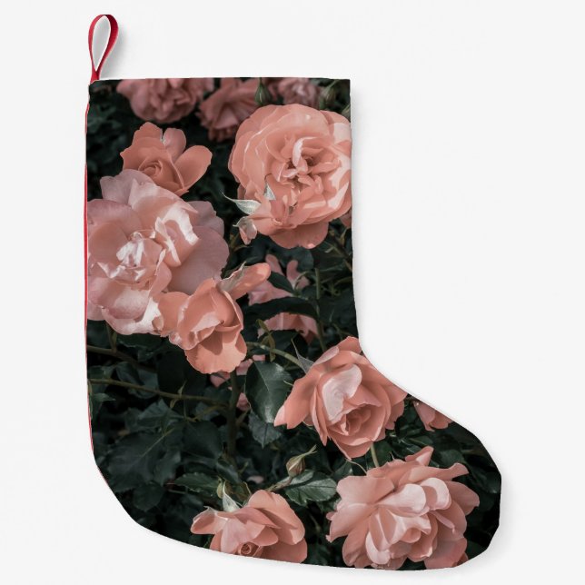 Soft Pastel Rosa ros Garden Liten Julstrumpa (Framsidan)