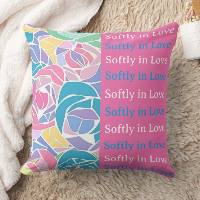 Soft Pastel Rose Love - Softly in love Kudde (Filt)