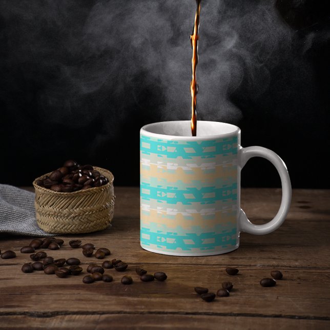 Soft Pastel Turcos Beige Modern Heaven Mönster Kaffemugg (Skapare uppladdad)