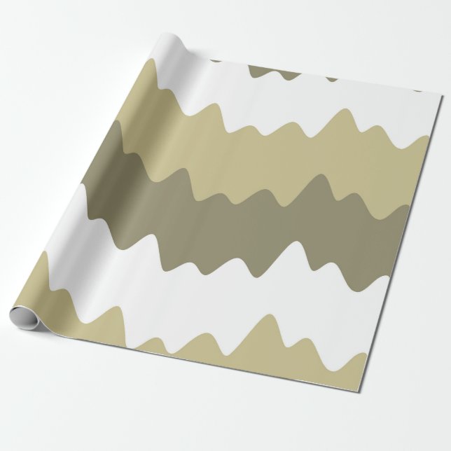 Soft Pastel Wavy Stripes Presentpapper (Utrullad)