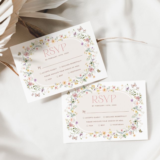 Soft Pastel WildblomGarden WedWedding OSA kort (Skapare uppladdad)