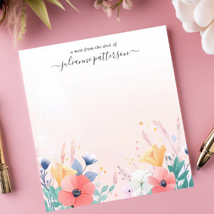 Soft Pastel WildblommGarden Personlig Namn Anteckningsblock