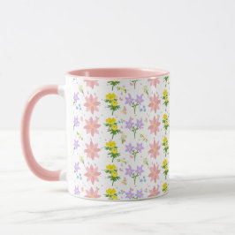 Soft Pastel Wildflower Pattern Two-Tone mug Mugg