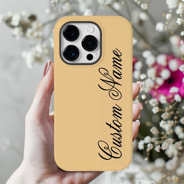 Soft Peach Anpassningsbar Telefonväska för lärare  (minimalist phone case, peach beige phone case, custom name phone case, personalized phone case gift,)