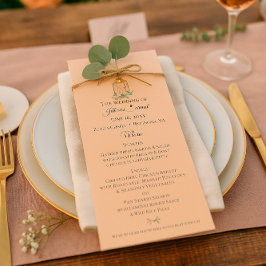 Soft Peach Garden Wedding Meny