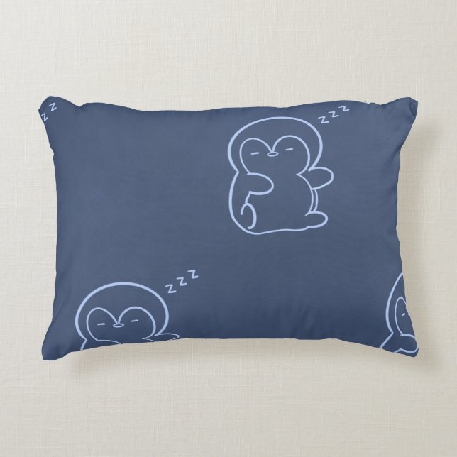 Soft Penguin Night Pillow | Calm Cozy Sleep Design Prydnadskudde (Framsidan)