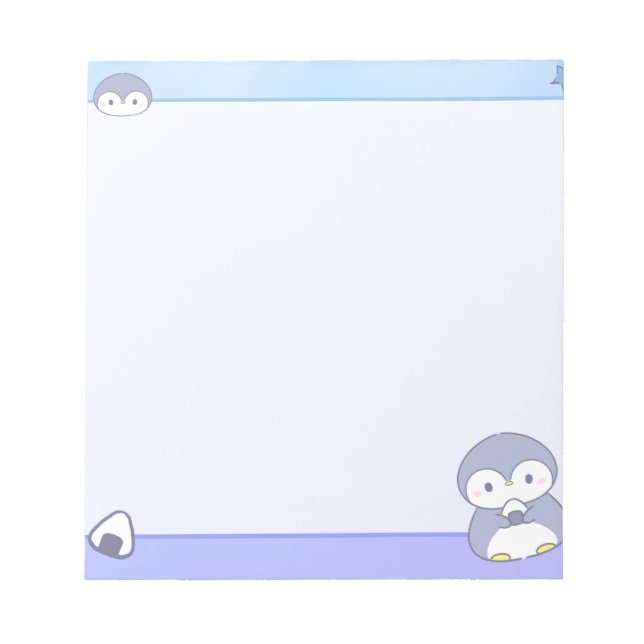 Soft Penguin Notepad | Cute Pastel Memo Pad (Framsida)
