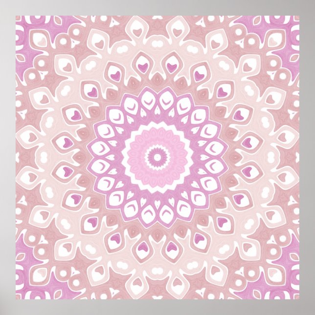 Soft Pink and Blush Mandala Pattern Poster (Framsidan)