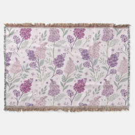 Soft Pink and Purple Lilac Floral Pattern   Filt