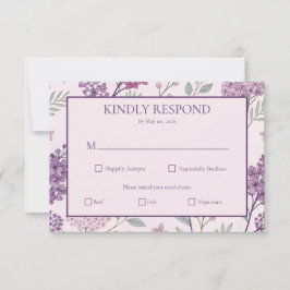 Soft Pink and Purple Lilac Floral Wedding OSA Kort