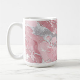 Soft Pink and Silver Marble-Like Pattern Kaffemugg