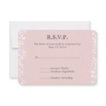 Soft Pink and White Bokeh Wedding RSVP