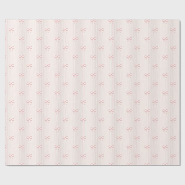 Soft Pink Balletcore Ribbon Bows Presentpapper (Platt)