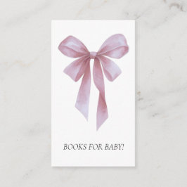 Soft Pink Bow Girl Baby Shower Books For Baby Tilläggskort