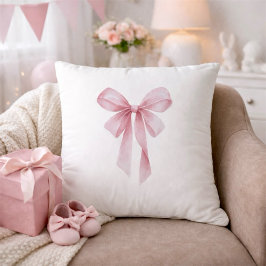 Soft Pink Bow Girl Baby Shower Kudde