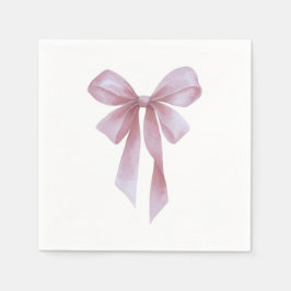 Soft Pink Bow Girl Baby Shower Pappersservett